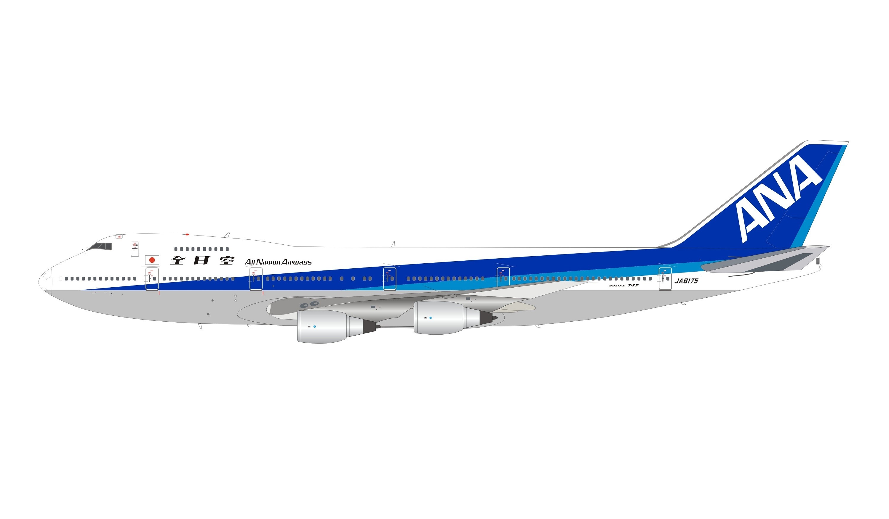 ANA All Nippon Airlines Boeing 747-200 JA8175 with stand B-models 