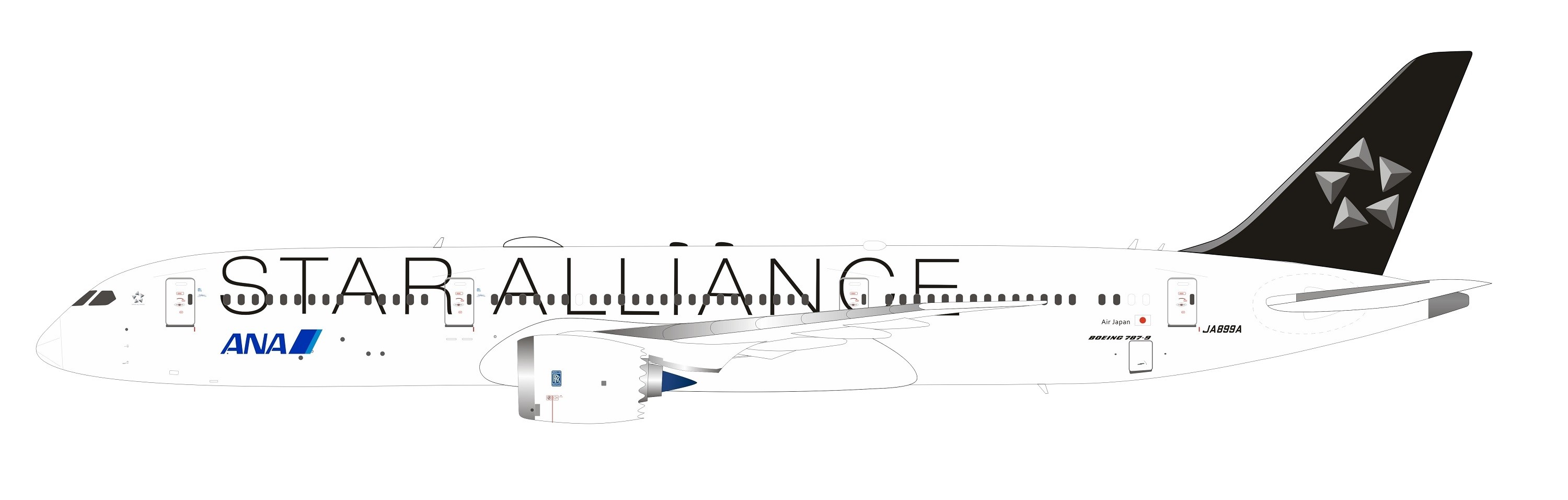 074 全日空商事 ANA 1/200 BOEING ボーイング 787-9 STAR ALLIANCE