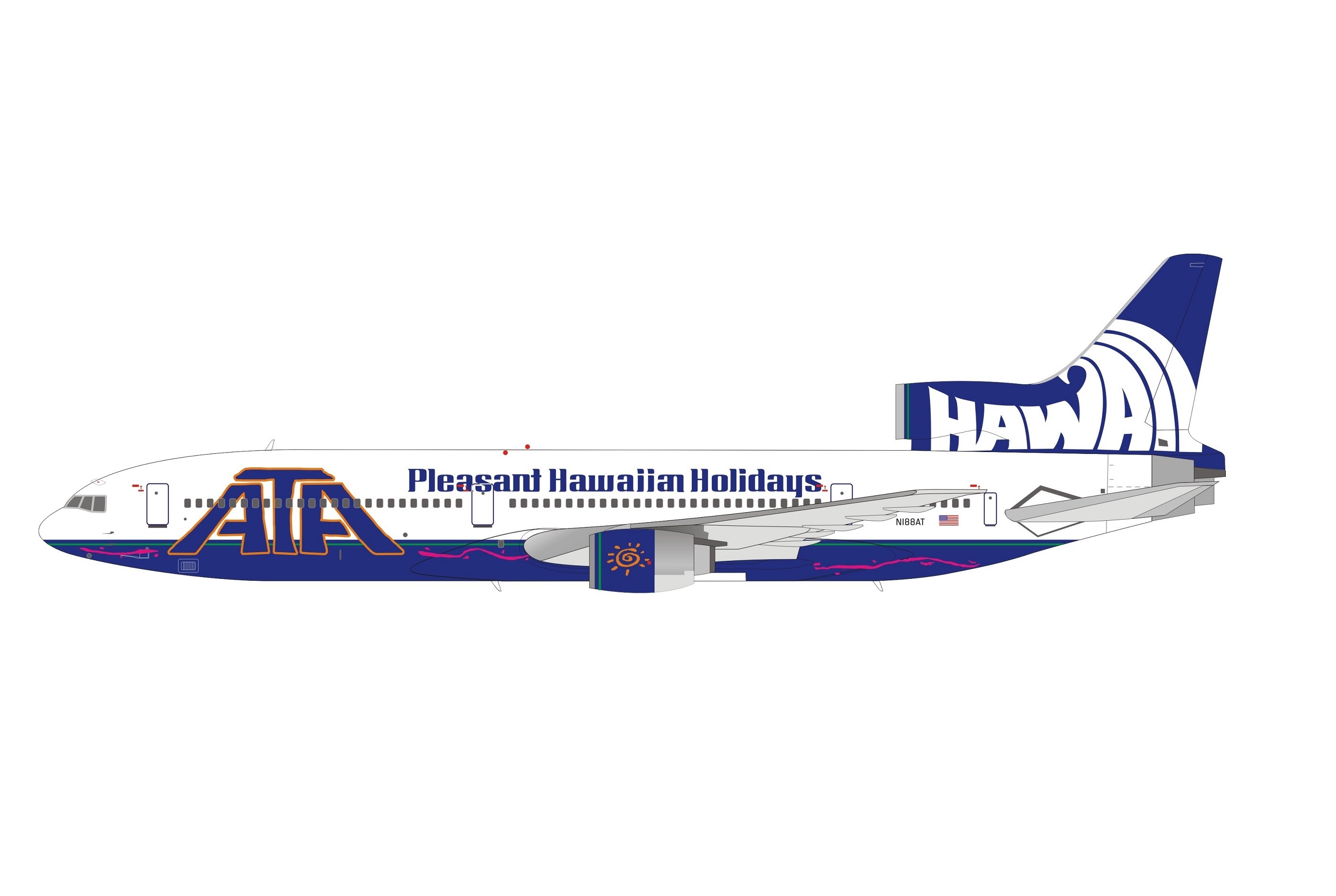ATA Airlines Lockheed Hawaiian Pleasant L-1011 and InFlight200 IF10110822 1:200 N188AT Collectibles ezToys Models - Diecast Scale Holidays
