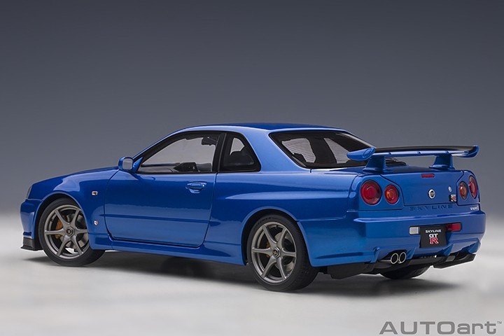 Blue Nissan Skyline GT-R (R34) V-Spec II 