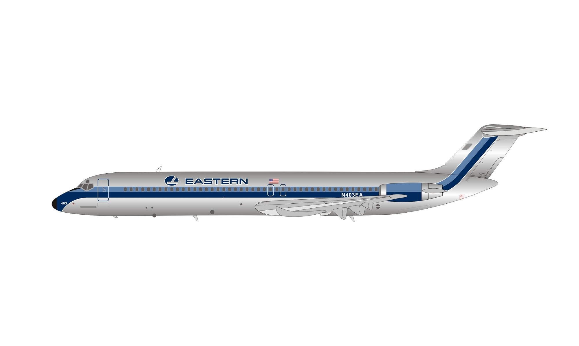 Eastern McDonnell Douglas DC-9-51 N403EA with stand Inflight IF951EA0820P  scale 1:200