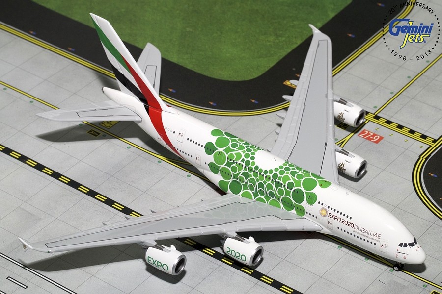 Emirates Airbus A380-800 Expo 2020 Green Gemini jets GJUAE1788 