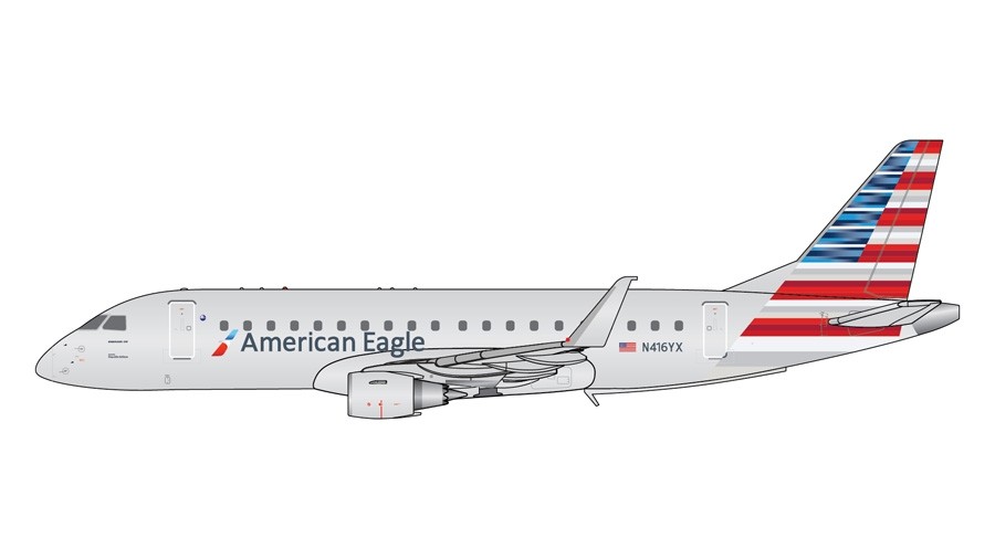 American Eagle Embraer ERJ-175 Reg# N416YX GeminiJets GJAAL1731 Scale 1:400