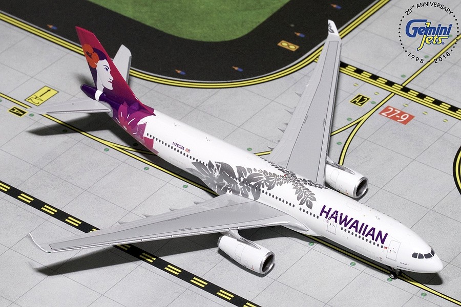 Hawaiian Airlines A330-200 New Livery Reg# N380HA Gemini Jets GJHAL1787  Scale 1:400