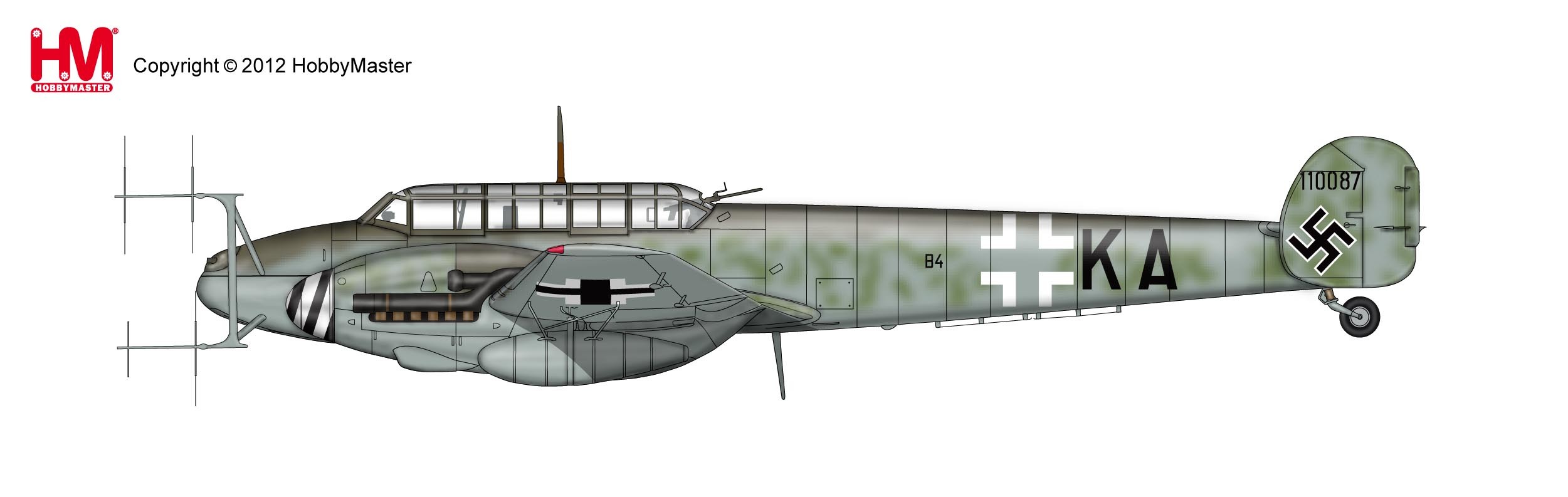 Luftwaffe Kjevik, Norway BF 110G-4 Scale 1/72 Hobby Master Die Cast ...