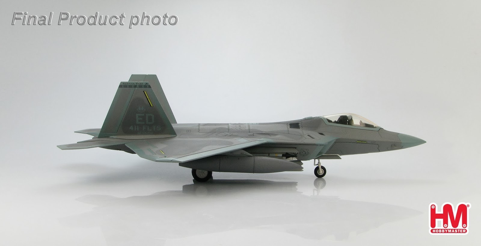 F-22A Raptor Diecast Model USAF 411th FTS,Edwards AFB, HA2809 1:72