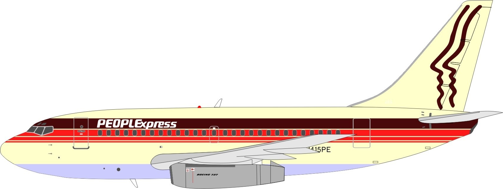 InFlight 200 die cast airliner model PEOPLExpress Boeing 737-130 Reg ...