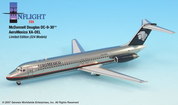 Aeromexico DC-9-30 Polished Finish (Rare) ezToys - Diecast Models