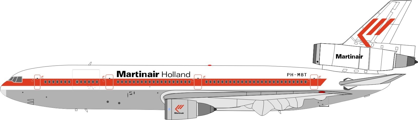 Martin Air Holland DC-10-30 Reg# PH-MBT Limited 96 Pieces! InFlight 200 ...