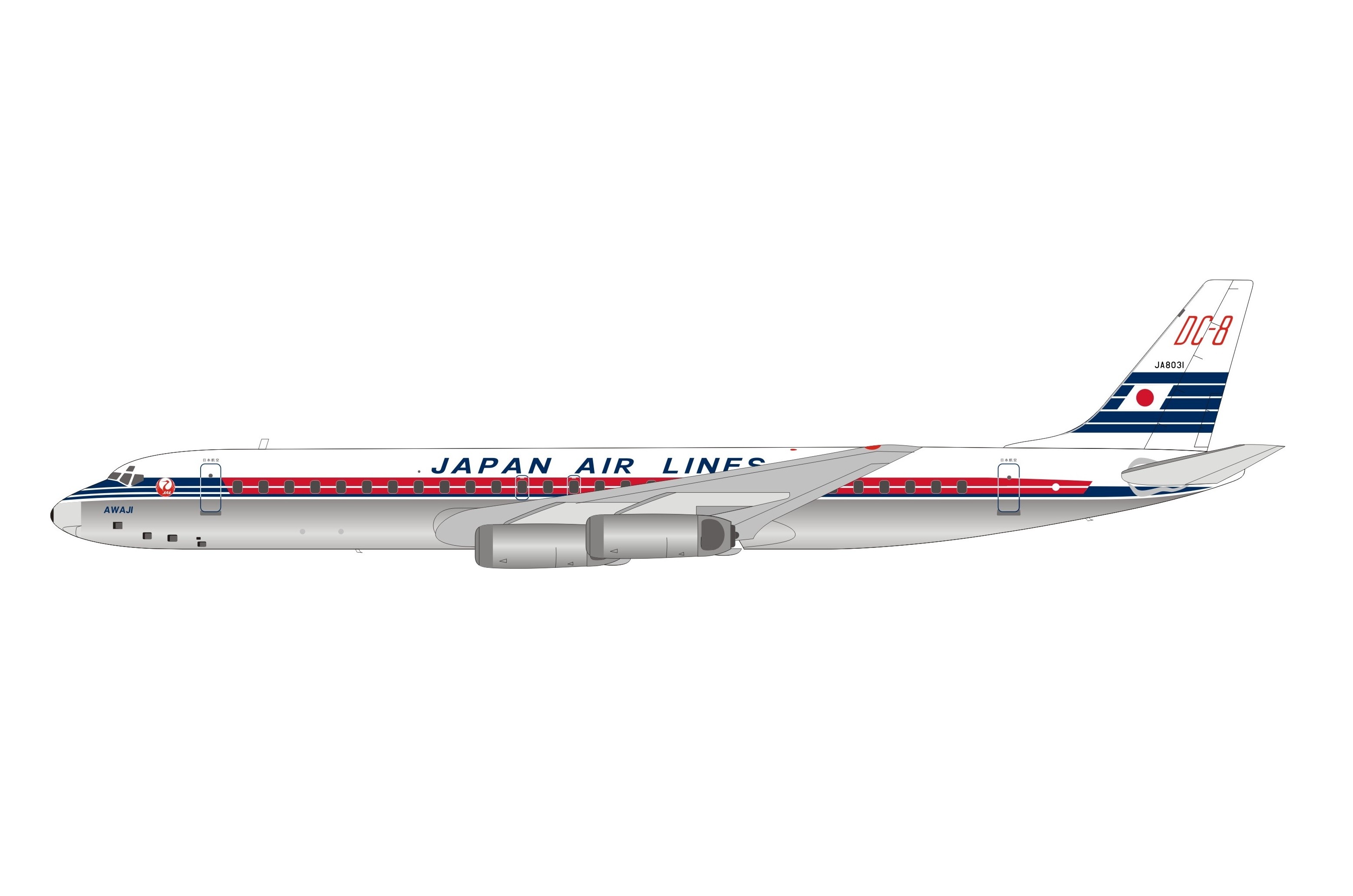 JAL Japan Air Lines Douglas DC-8-62 JA8031 With Stand InFlight B 