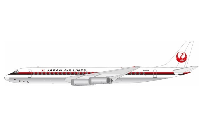 JAL Japan Air Lines Douglas DC-8-62 JA8033 Polished With Stand B ...