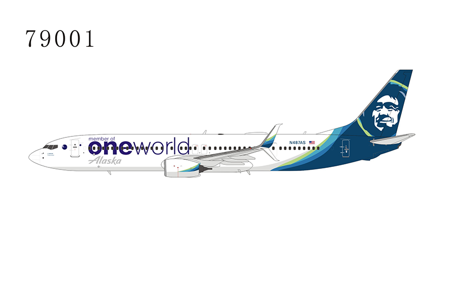 Alaska One World Boeing 737-900 N487AS with scimitar winglets die-cast NG  Models 79001 scale 1:400 ezToys - Diecast Models and Collectibles