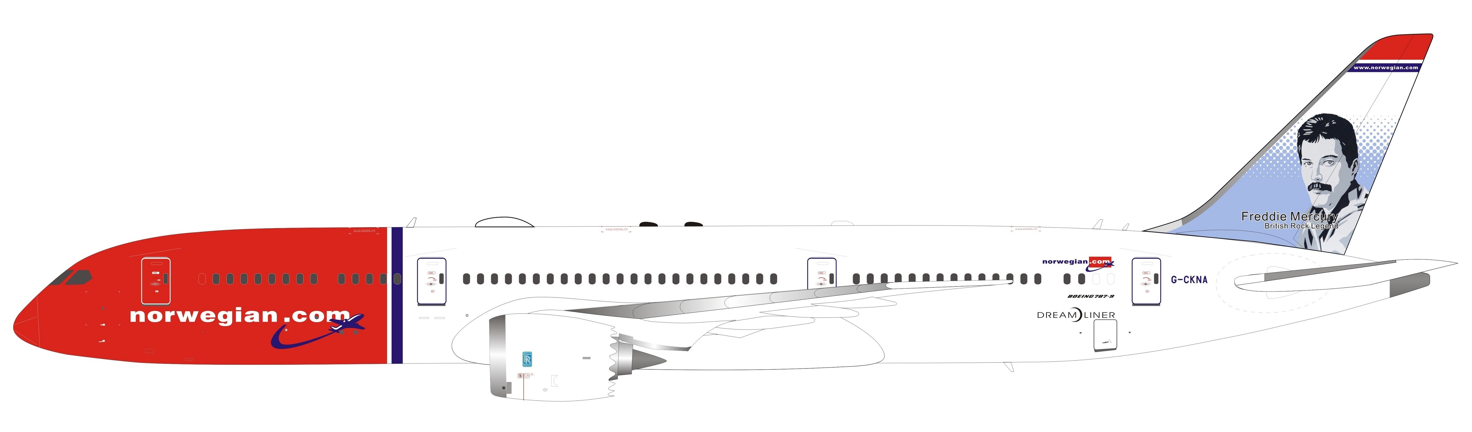 Norwegian Boeing 787-9 G-CKNA Freddie Mercury Inflight IF789SK01 1:200