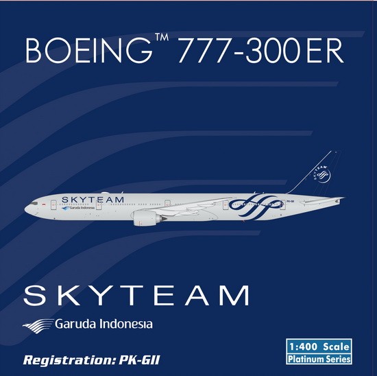 Garuda Skyteam Boeing 777-300ER Reg# PK-GII Phoenix 11207 Scale 1:400