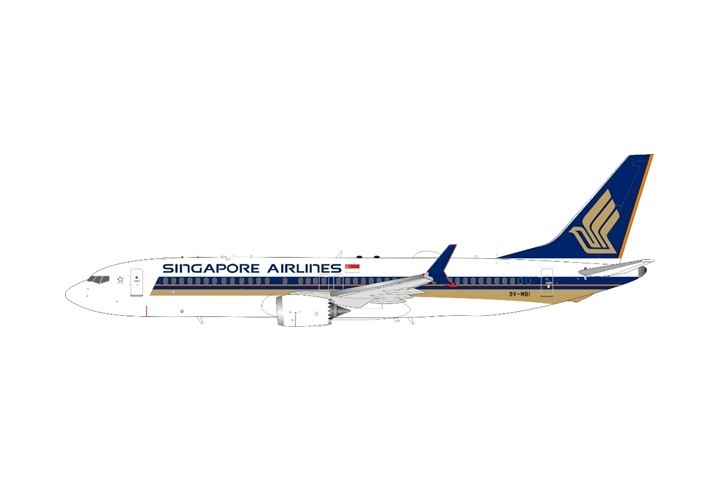Singapore Airlines Boeing 737-8 Max 9V-MBI InFlight-JFox JF-737-8M-003  Scale 1:200
