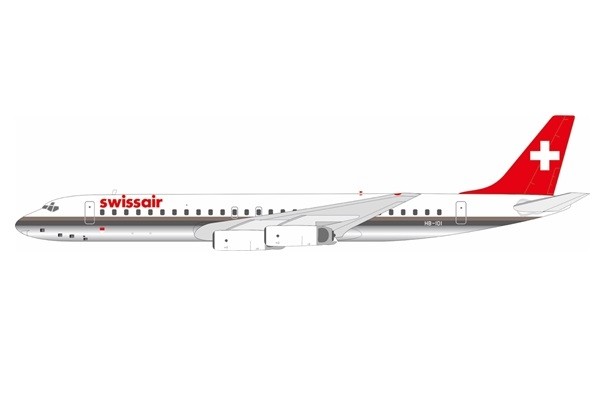 Swissair Douglas DC-8-62 HB-IDI With Stand B-862-SR-IDI-P B-Models/Inflight  Scale 1:200