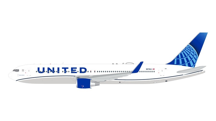 United Airlines Boeing 767-300ER N676UA new livery Gemini Jets GJUAL1921  scale 1:400