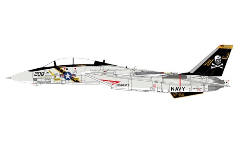 US Navy F-14A Tomcat Model USN VF-84 Jolly Rogers AJ200 USS Nimitz