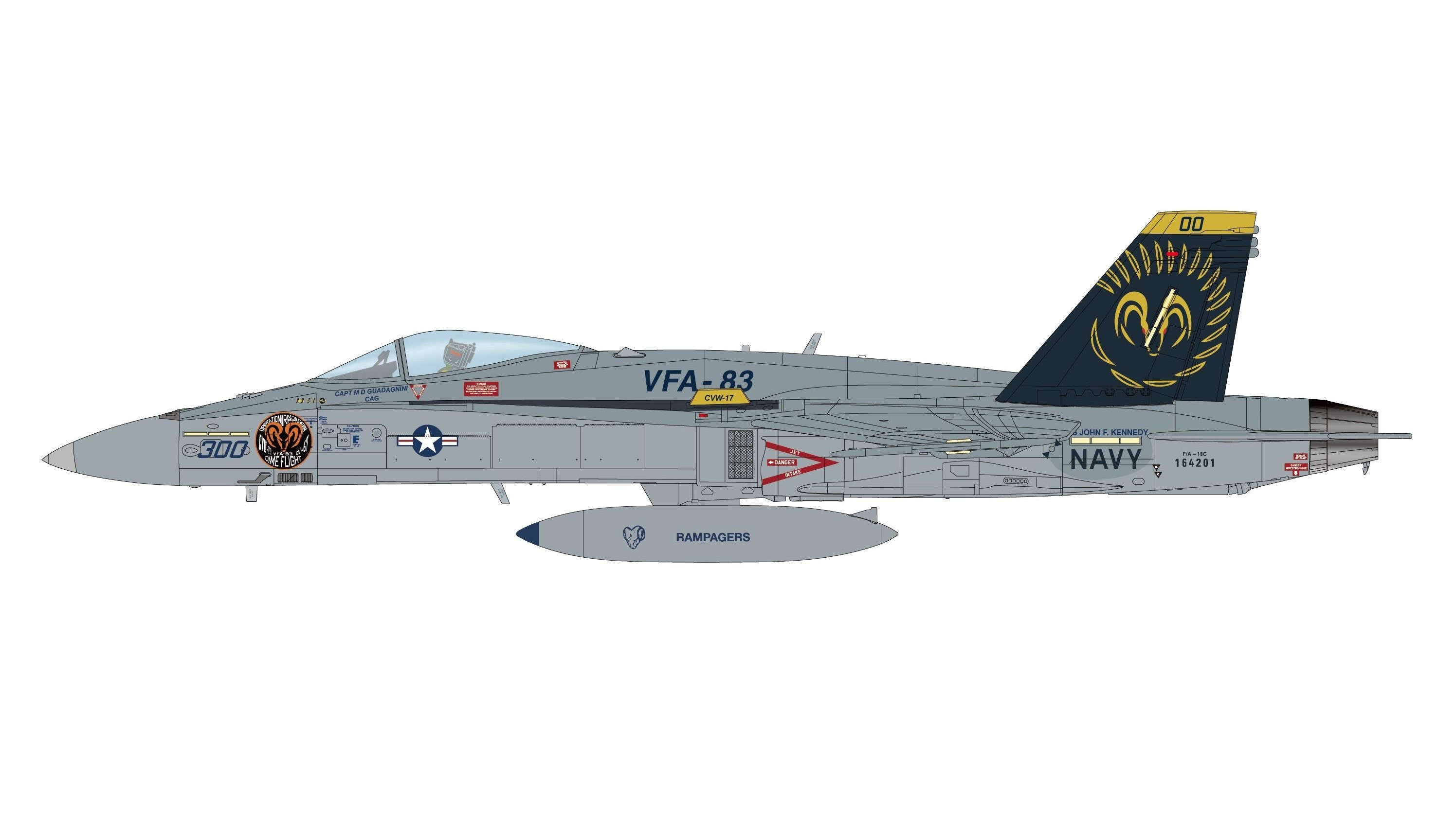 * US Navy F/A-18C Hornet VFA-83 “Rampagers” 2005 Hobby Master HA3555 scale  1:72