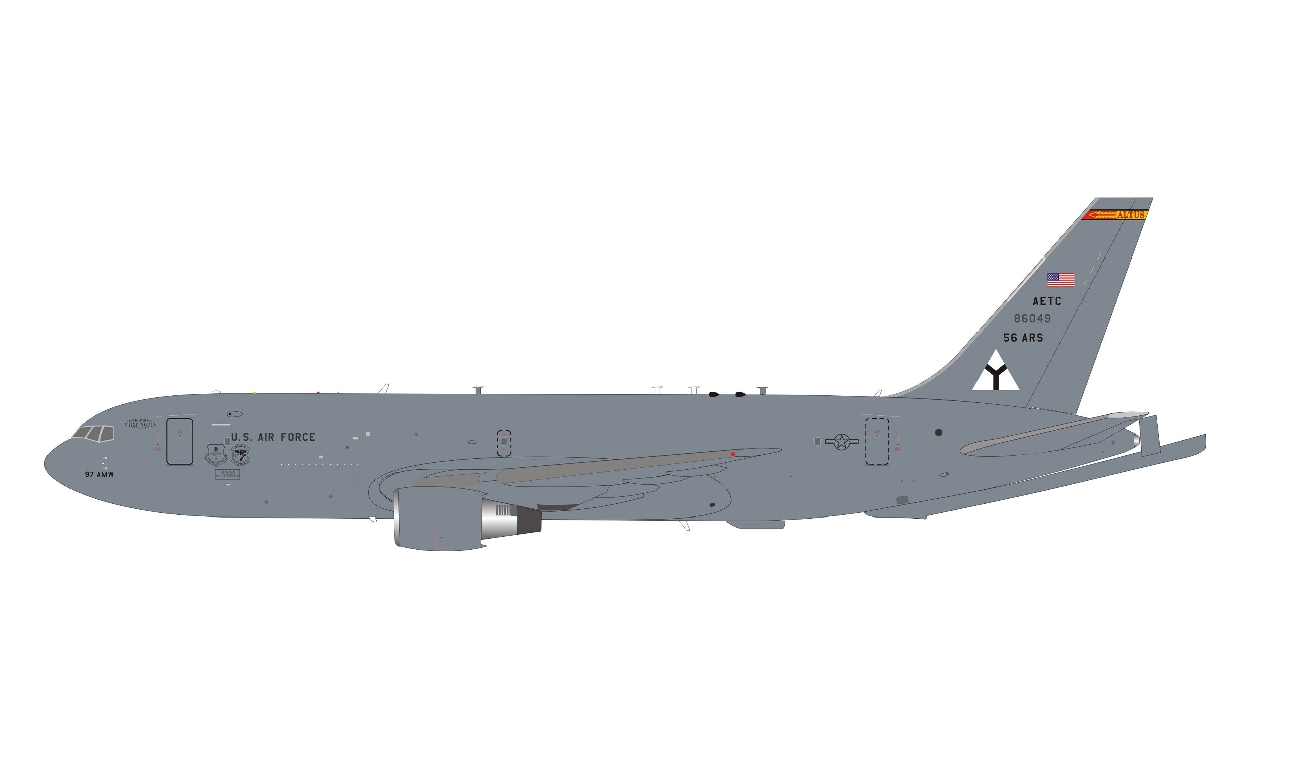 USA Air Force Boeing KC-46A Pegasus (767-2LKC) 18-46049 with stand InFlight  IFKC46USAF01 scale 1:200