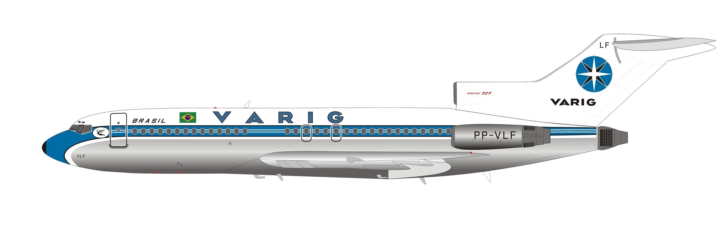 Inflight 0 If721vr0319p 1 0 Varig Boeing 727 100 Pp Vlf Polished With Stand Diecast Toy Vehicles Salusindia Aircraft Spacecraft