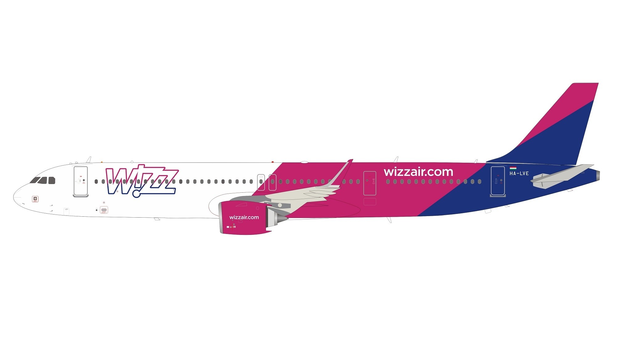 Wizz Air Airbus A321neo HA-LVE with stand InFlight IF321NW60420 scale 1:200