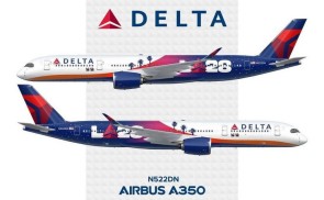 Delta LA28 Airbus A350-900 N522DZ Die-Cast Phoenix Models 04587 Scale 1:400