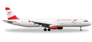 Austrian Airlines Airbus A321 "My Austrian" (New 2015 Colors) Reg# OE-LBC Herpa Wings HE528139 Scale 1:500