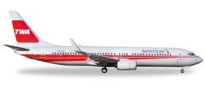 American Retro "TWA" Boeing 737-800 Reg# N915NN Herpa Wings 529259 scale 1:500