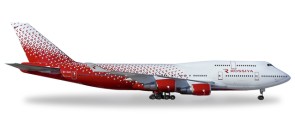 Rossiya New Livery Boeing 747-400 Reg# EI-XLE Post Merger Herpa Die-Cast 529686 Scale 1:500