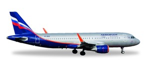 Aeroflot Airbus A320 Sharklets Reg# VP-BAD Metallic Herpa 530644 Scale 1:500