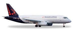 Brussels Airlines Sukhoi Superjet Superjet SSJ-100 Registration EI-FWD Herpa Wings 530774 Scale 1:500