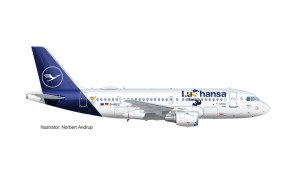 Lufthansa Airbus A319 Herpa Wings 534451 scale 1:500