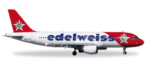 Edelweiss Air Airbus A320 Edelweiss Registration HB-IHZ Herpa 557146 Scale 1:200