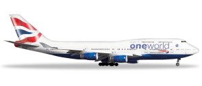 British Airways Boeing 747-400 One World G-CIVL Herpa 531924 scale 1:500
