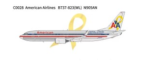 American Airlines B737-823(WL) N905AN C0028 Die-Cast Panda  Models Scale 1:400