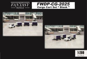 Cargo Cart Set With Driver and Containers Fantasy Wings Accessories FWDP-CG-2025 Scale 1:200