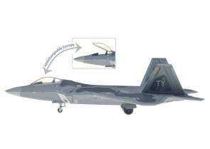 USAF F-22A Raptor 021 Tyndall AFB Open or Closed Canopy HG60456 Scale 1:200 
